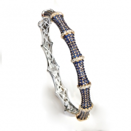 Sapphire Bangle Bracelet with Diamond highlights